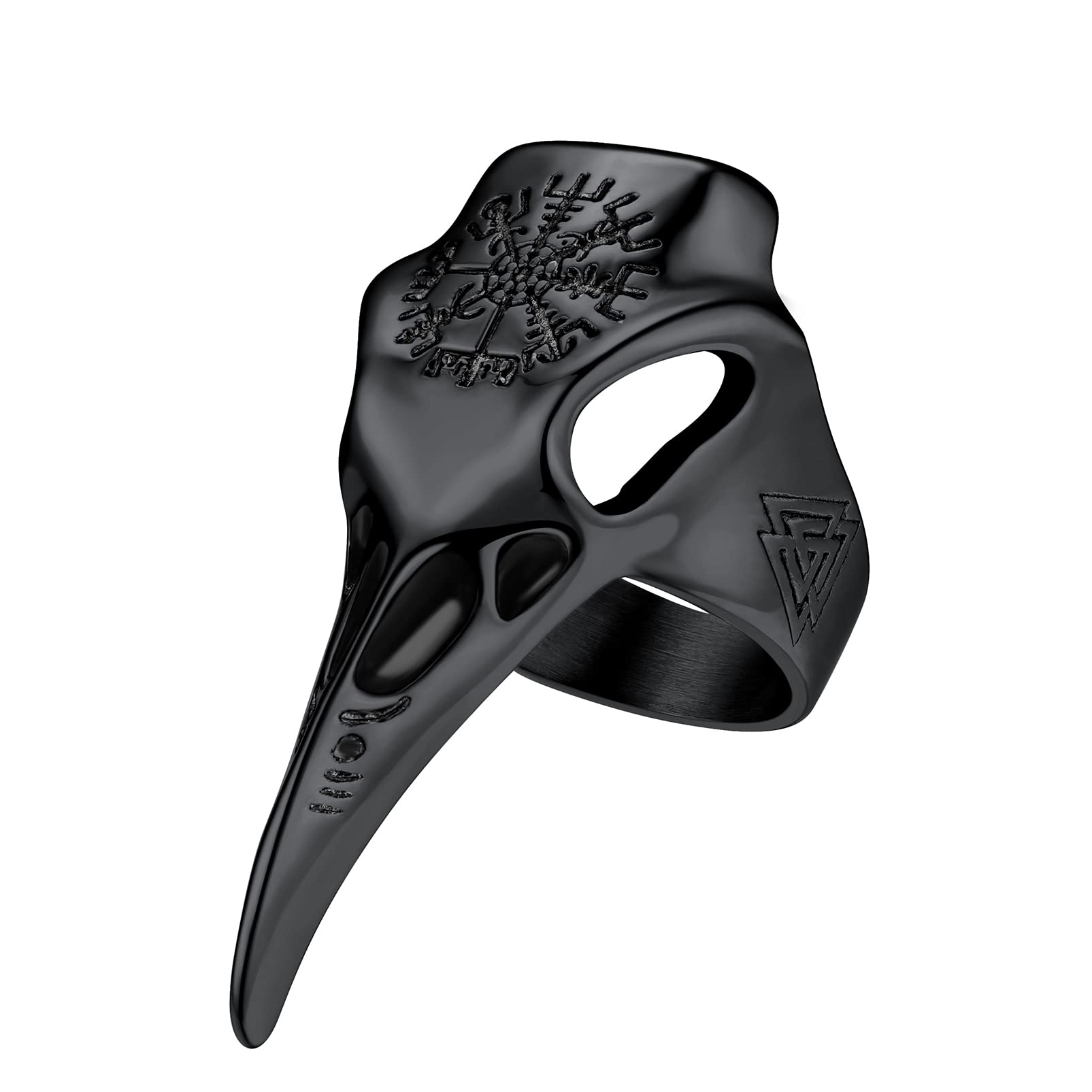 PROSTEEL Mens Gothic Biker Ring, 316L Stainless Steel Dragon Claw Eye Ring/Raven Skull Ring/Octopus Ring, Cool and Masculine, Size 7-14, Black/18K Gold Plated, Come with Box