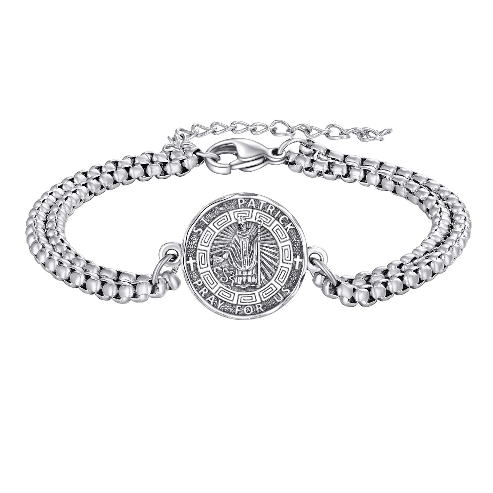 YFN Patron Saint Bracelet Sterling Silver Religious Protector Bracelet Jewelry Gift for Women Men