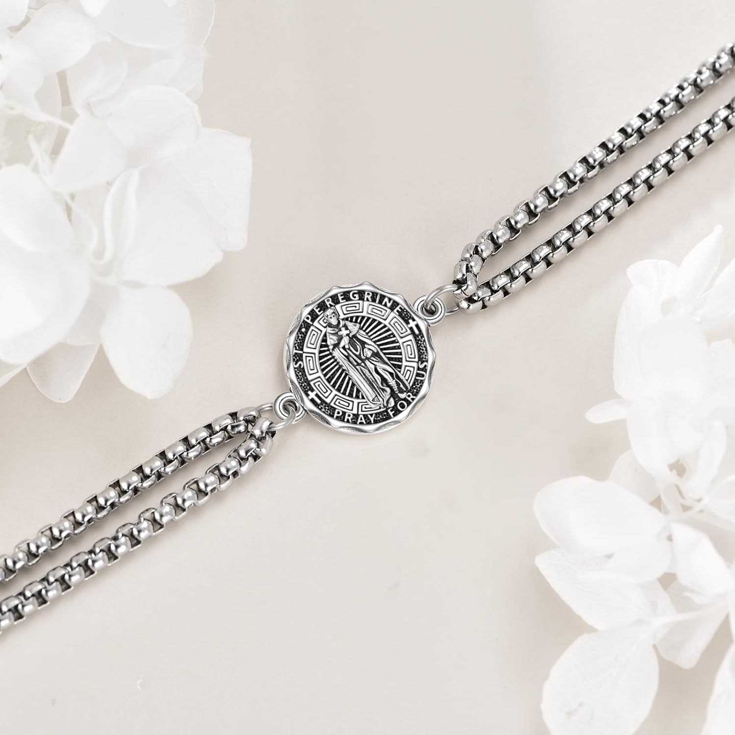 YFN Patron Saint Bracelet Sterling Silver Religious Protector Bracelet Jewelry Gift for Women Men