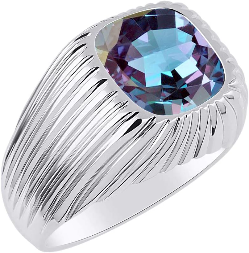 Rylos Gorgeous 12MM Alexandrite Or Aquamarine in Solid Sterling Silver Sizes 8-13