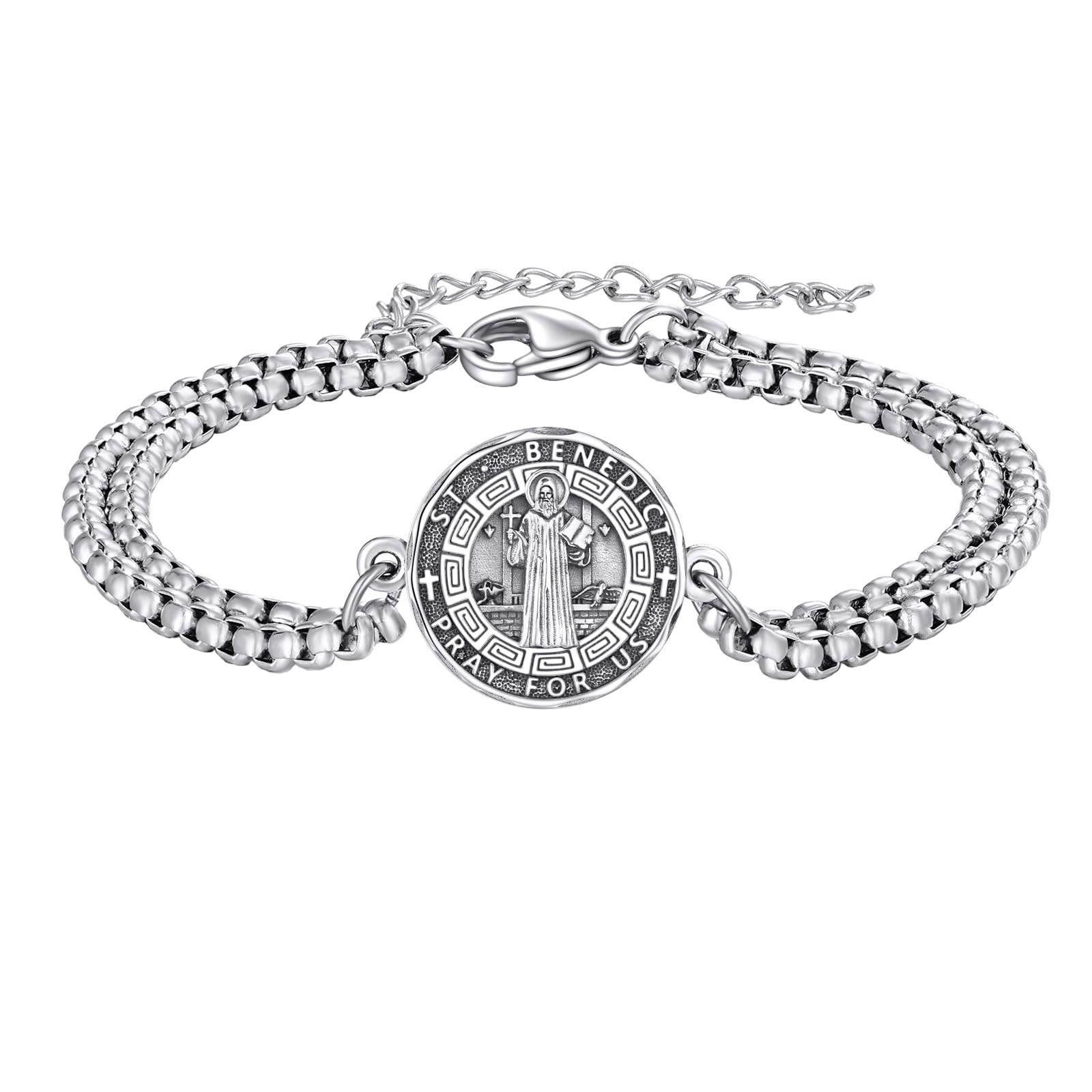 YFN Patron Saint Bracelet Sterling Silver Religious Protector Bracelet Jewelry Gift for Women Men