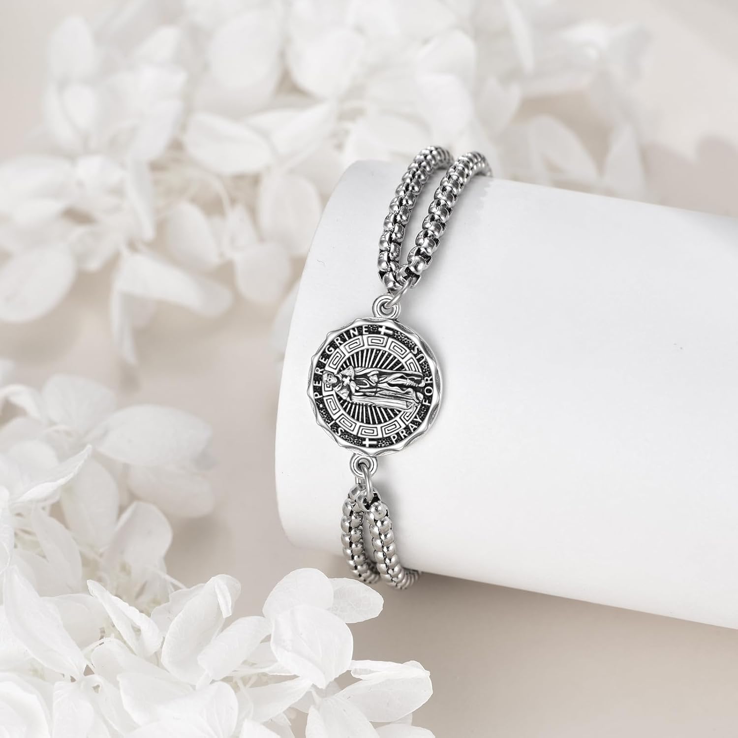 YFN Patron Saint Bracelet Sterling Silver Religious Protector Bracelet Jewelry Gift for Women Men
