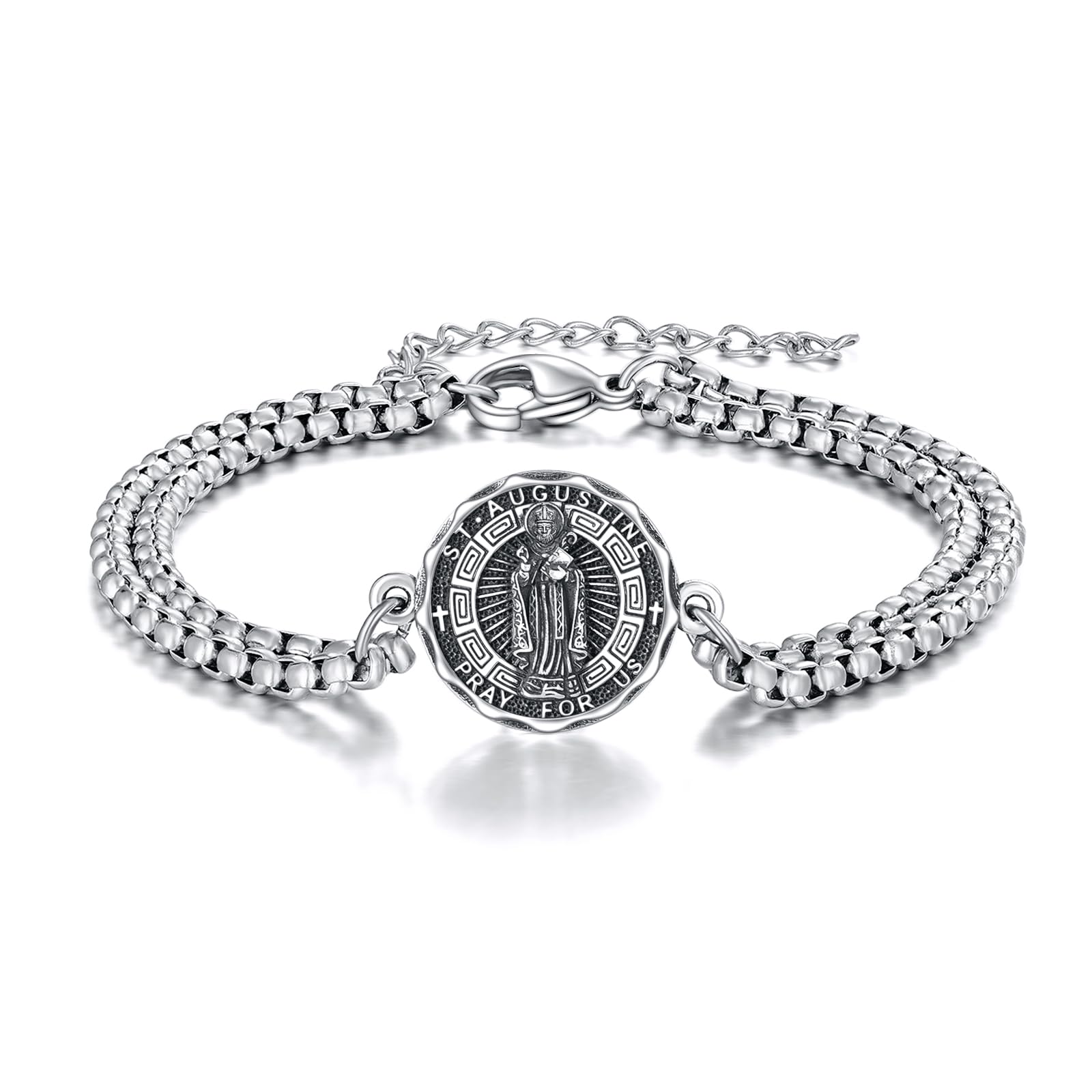 YFN Patron Saint Bracelet Sterling Silver Religious Protector Bracelet Jewelry Gift for Women Men