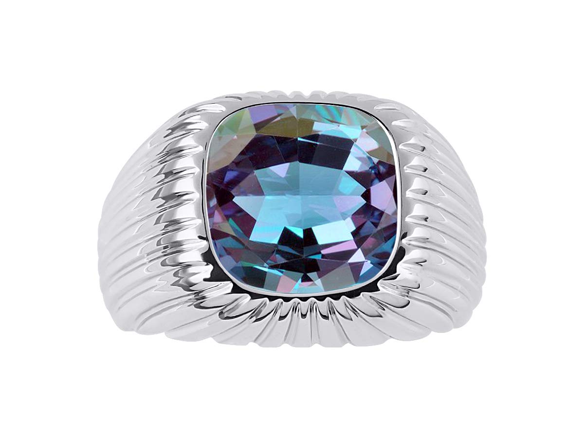 Rylos Gorgeous 12MM Alexandrite Or Aquamarine in Solid Sterling Silver Sizes 8-13