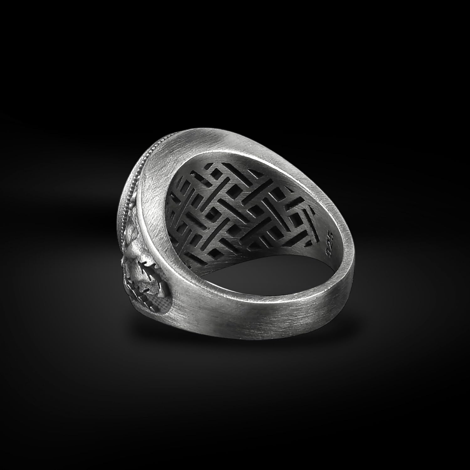 BySilverStone - St. Michael the Archangel Signet Ring for Men with Natural Tiger's Eye Gemstone in Sterling Silver, Commander of God's Army Jewelry Rings, Religious Gift Ring