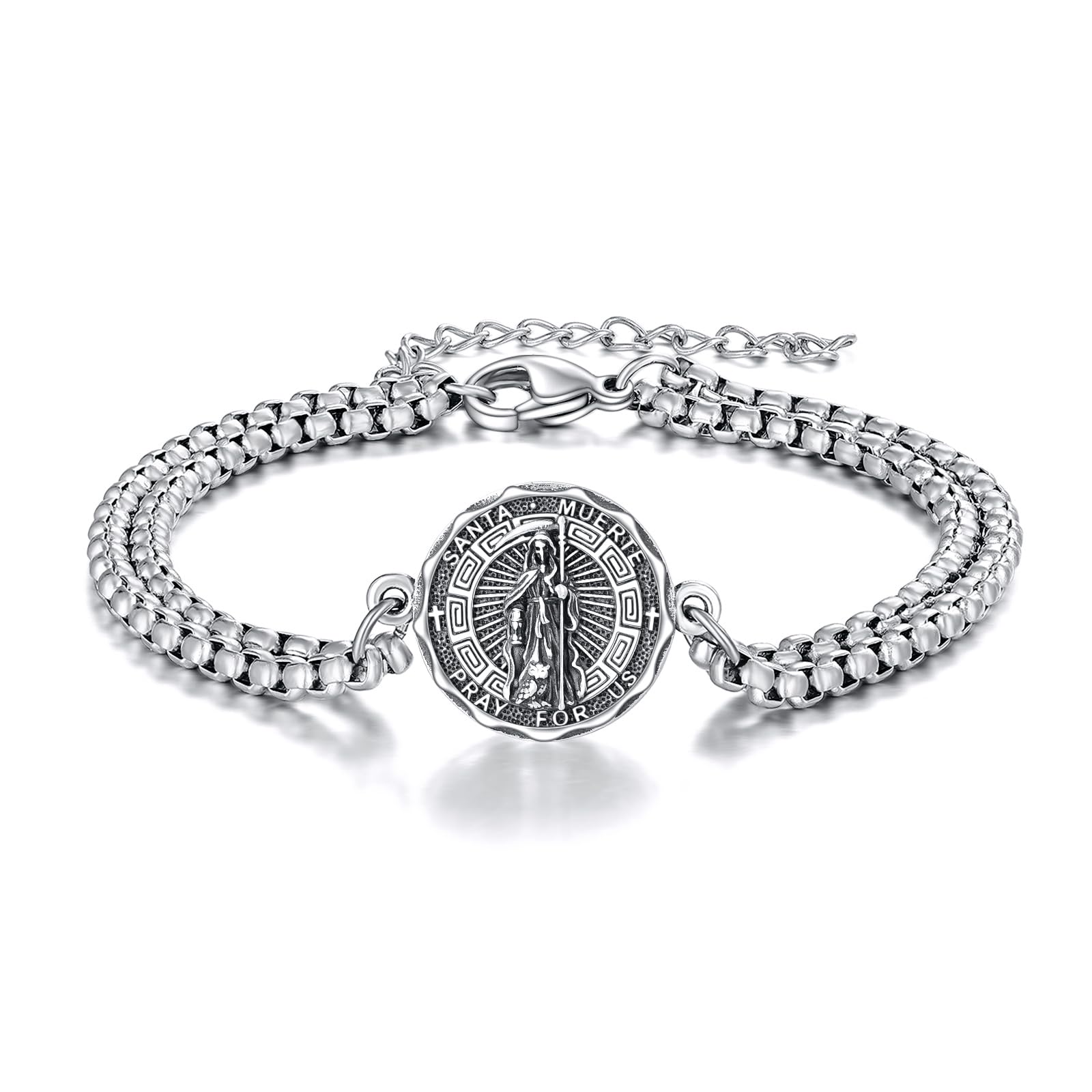 YFN Patron Saint Bracelet Sterling Silver Religious Protector Bracelet Jewelry Gift for Women Men