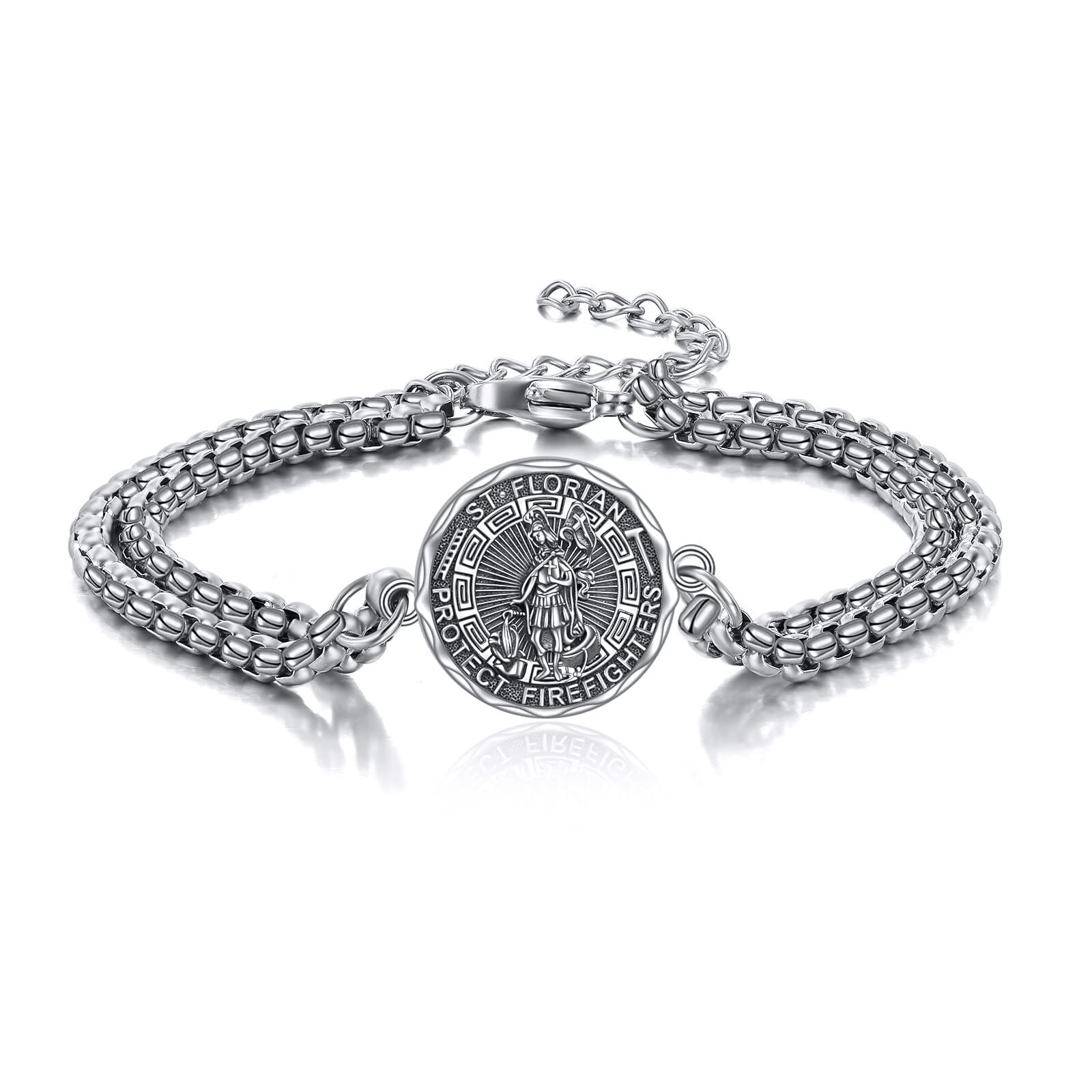 YFN Patron Saint Bracelet Sterling Silver Religious Protector Bracelet Jewelry Gift for Women Men