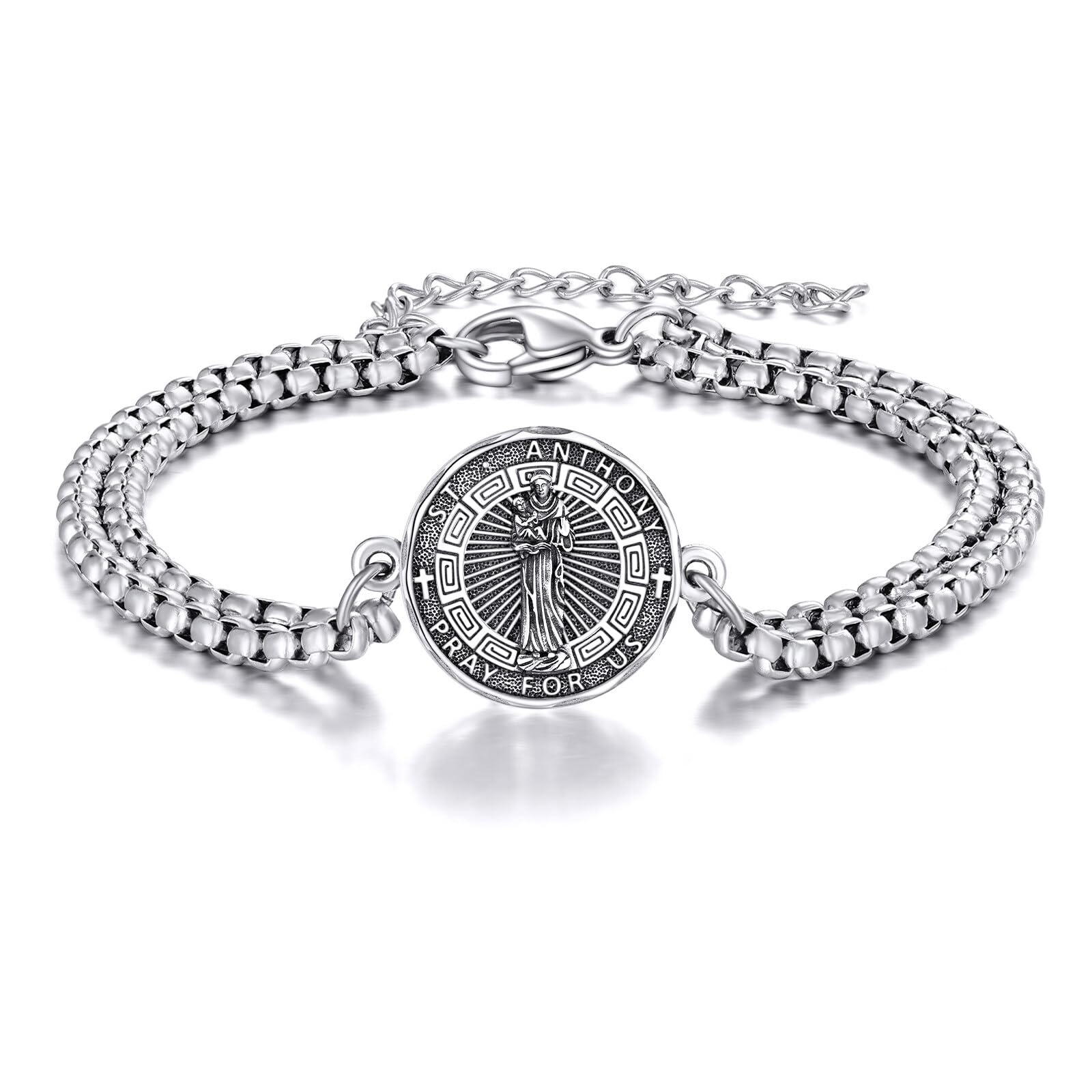 YFN Patron Saint Bracelet Sterling Silver Religious Protector Bracelet Jewelry Gift for Women Men