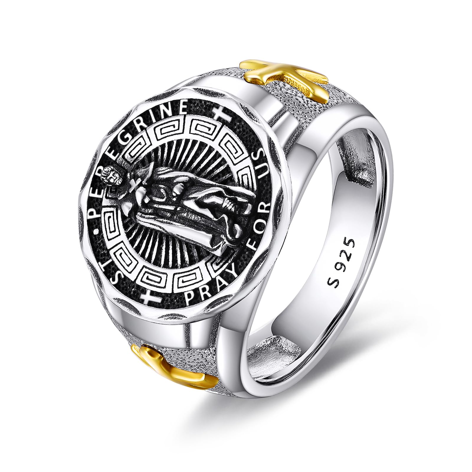 YFN Patron Saint Ring Sterling Silver Religious Protector Ring Jewelry Gifts for Women Men