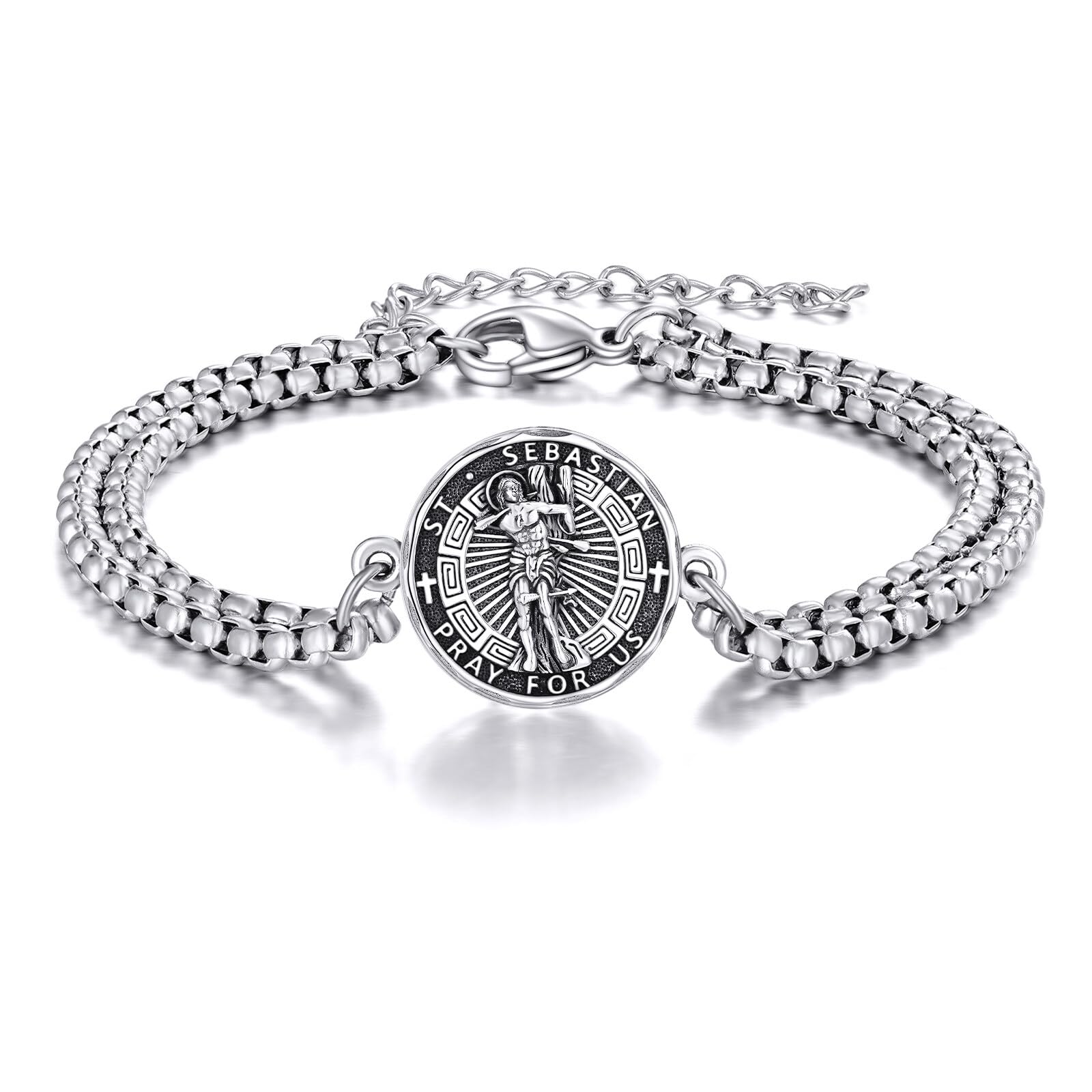 YFN Patron Saint Bracelet Sterling Silver Religious Protector Bracelet Jewelry Gift for Women Men