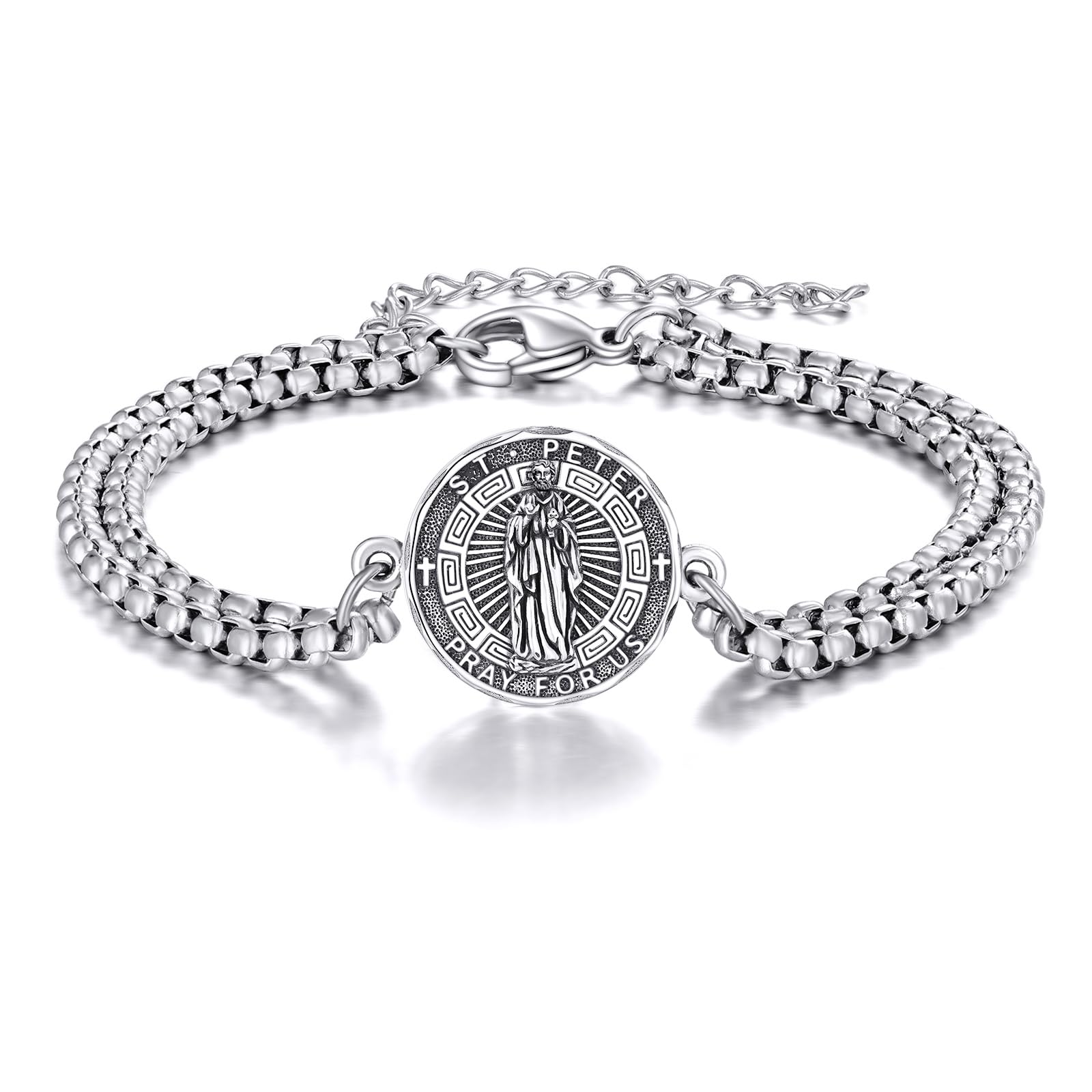 YFN Patron Saint Bracelet Sterling Silver Religious Protector Bracelet Jewelry Gift for Women Men