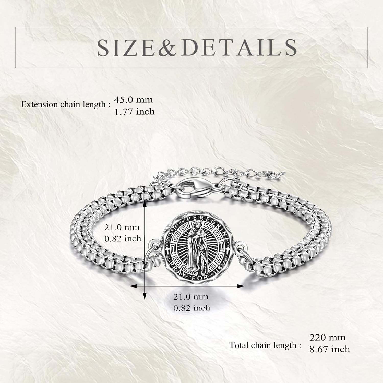 YFN Patron Saint Bracelet Sterling Silver Religious Protector Bracelet Jewelry Gift for Women Men