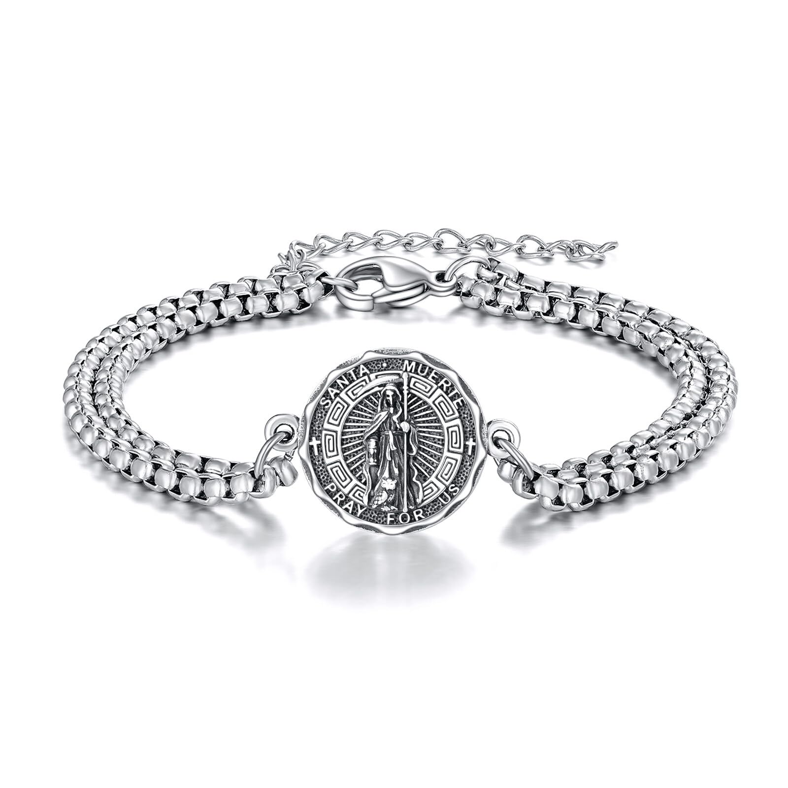 YFN Patron Saint Bracelet Sterling Silver Religious Protector Bracelet Jewelry Gift for Women Men