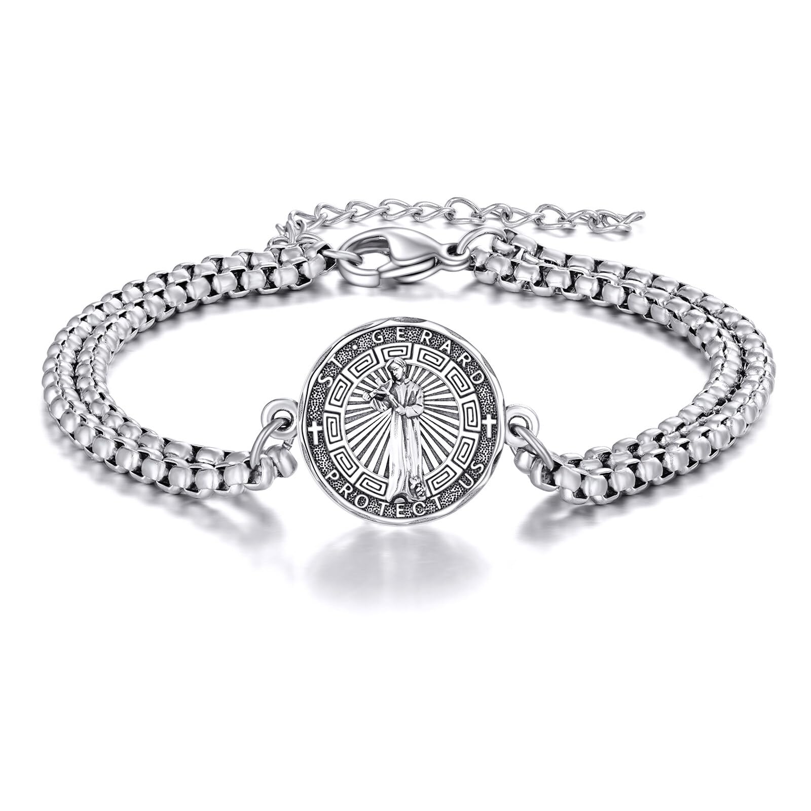 YFN Patron Saint Bracelet Sterling Silver Religious Protector Bracelet Jewelry Gift for Women Men