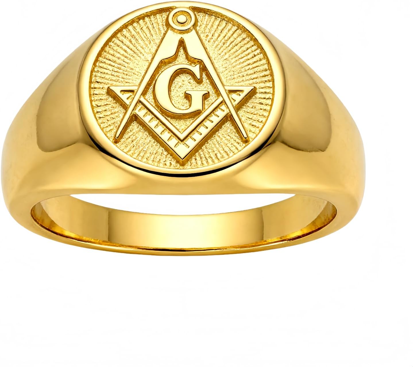 KQF Freemason Masonic Ring for Men Women 925 Sterling Silver or 10k 14k 18k Gold Mason Signet Band Masonic Jewelry Sizes 4-16 Gift for Anniversary Birthday Graduation