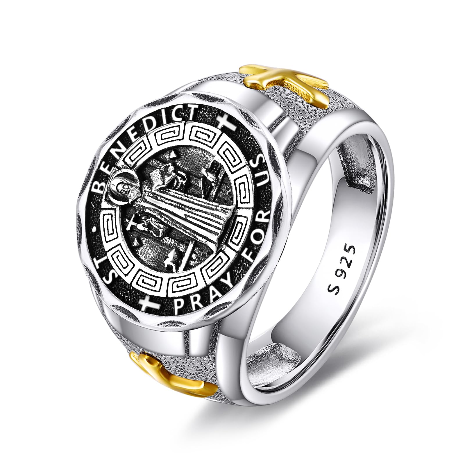 YFN Patron Saint Ring Sterling Silver Religious Protector Ring Jewelry Gifts for Women Men