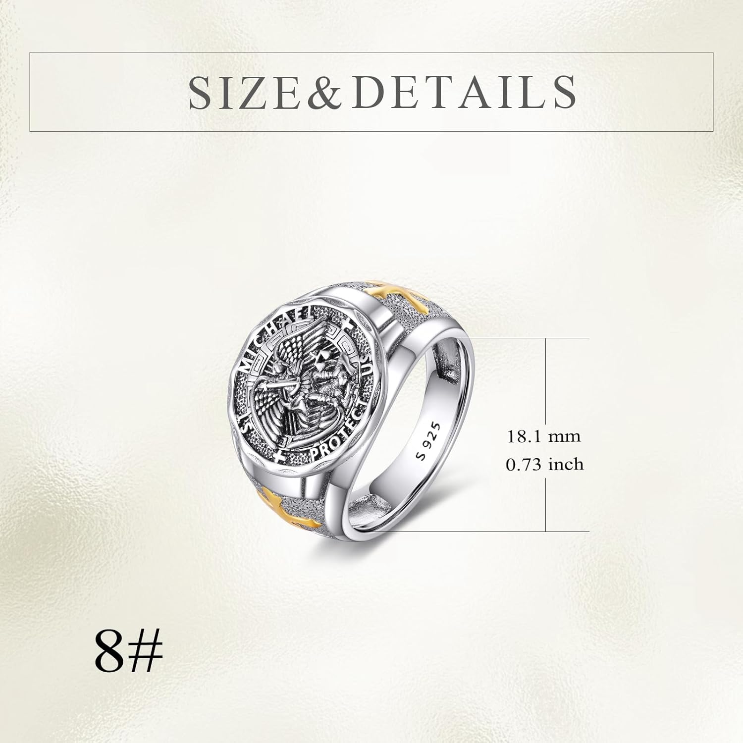 YFN Patron Saint Ring Sterling Silver Religious Protector Ring Jewelry Gifts for Women Men