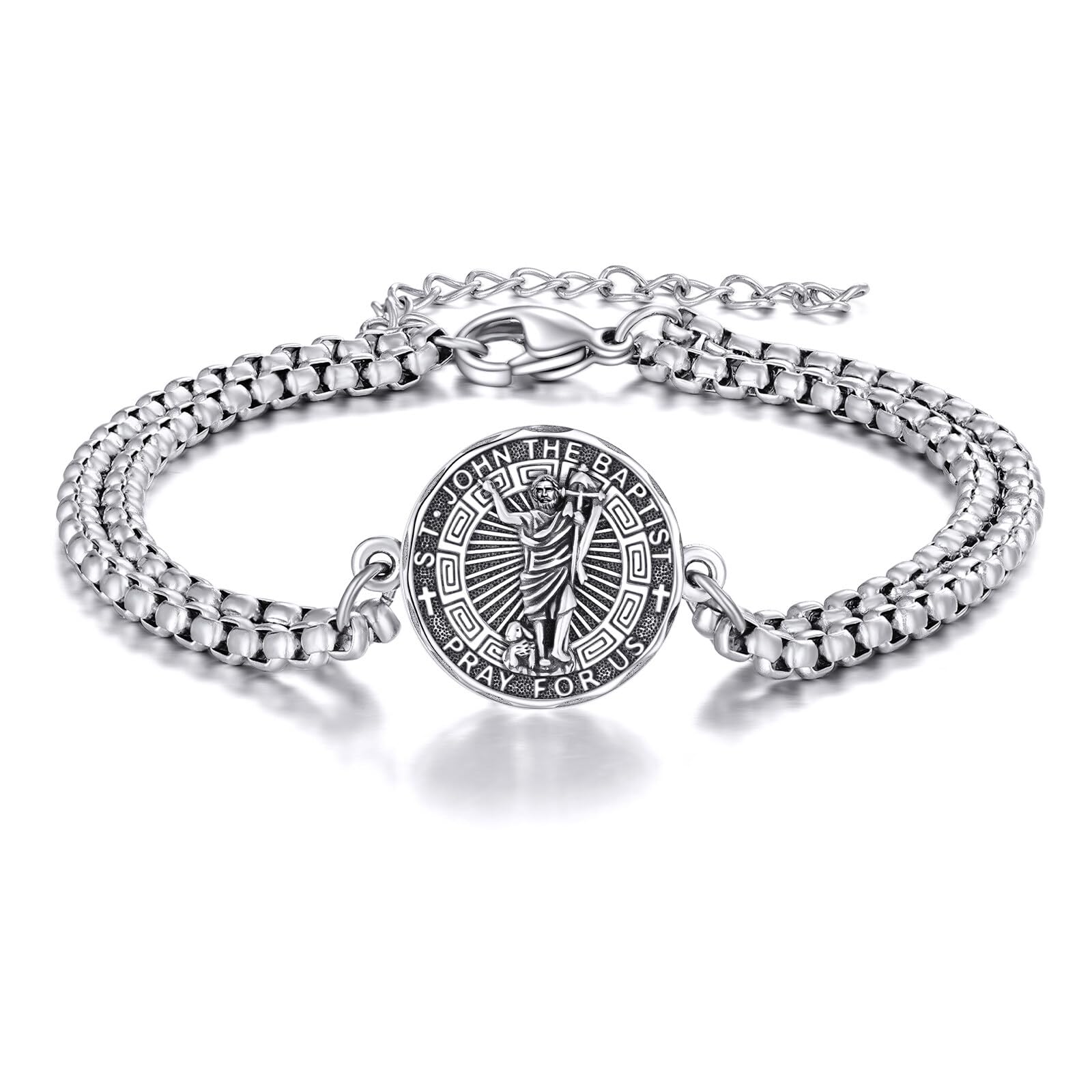 YFN Patron Saint Bracelet Sterling Silver Religious Protector Bracelet Jewelry Gift for Women Men