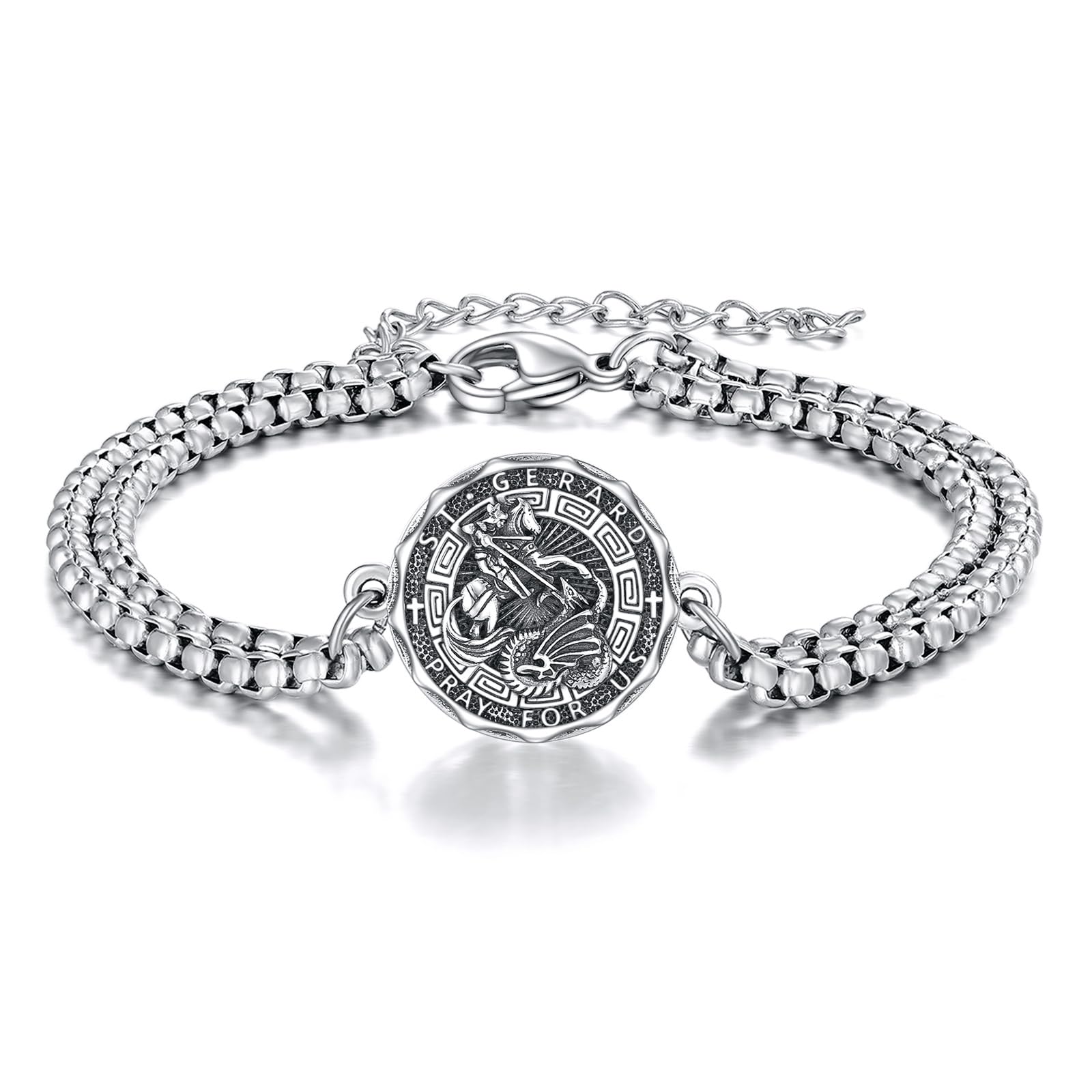 YFN Patron Saint Bracelet Sterling Silver Religious Protector Bracelet Jewelry Gift for Women Men