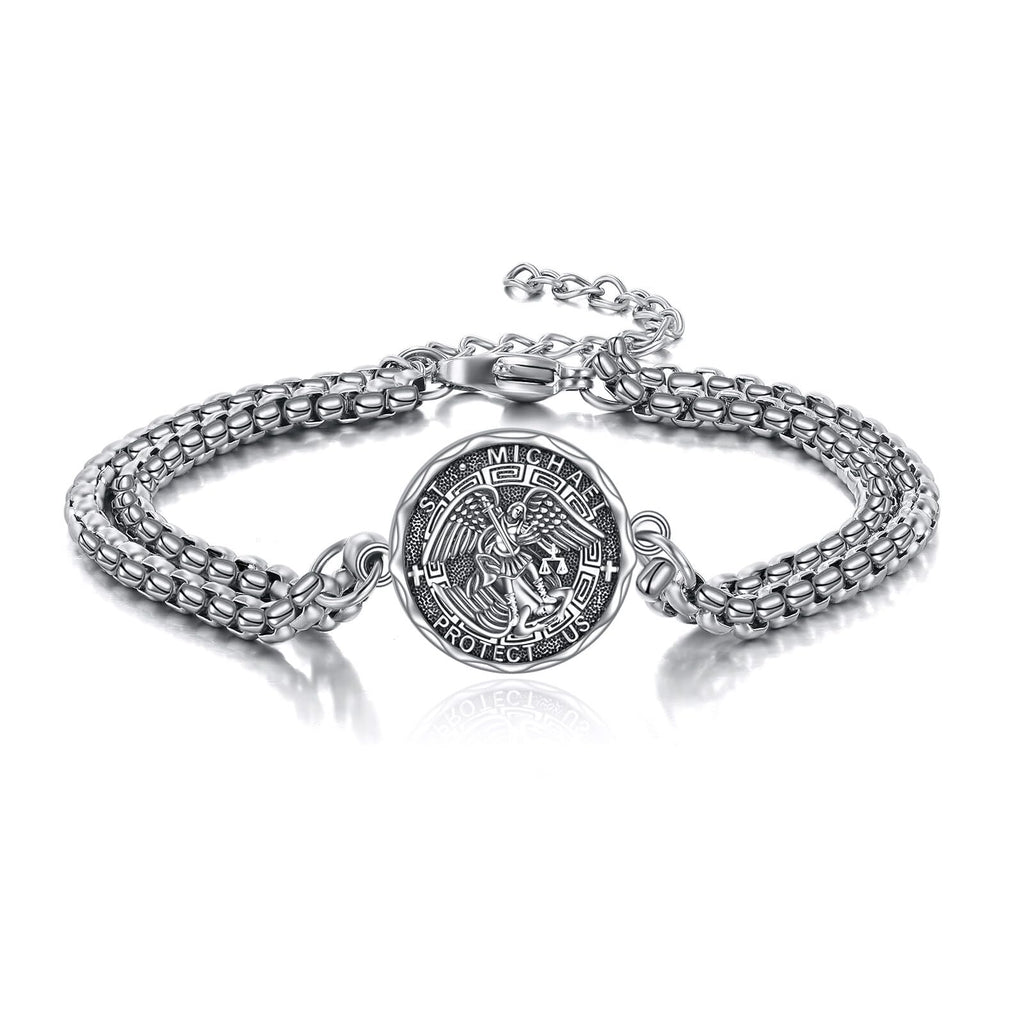 YFN Patron Saint Bracelet Sterling Silver Religious Protector Bracelet Jewelry Gift for Women Men