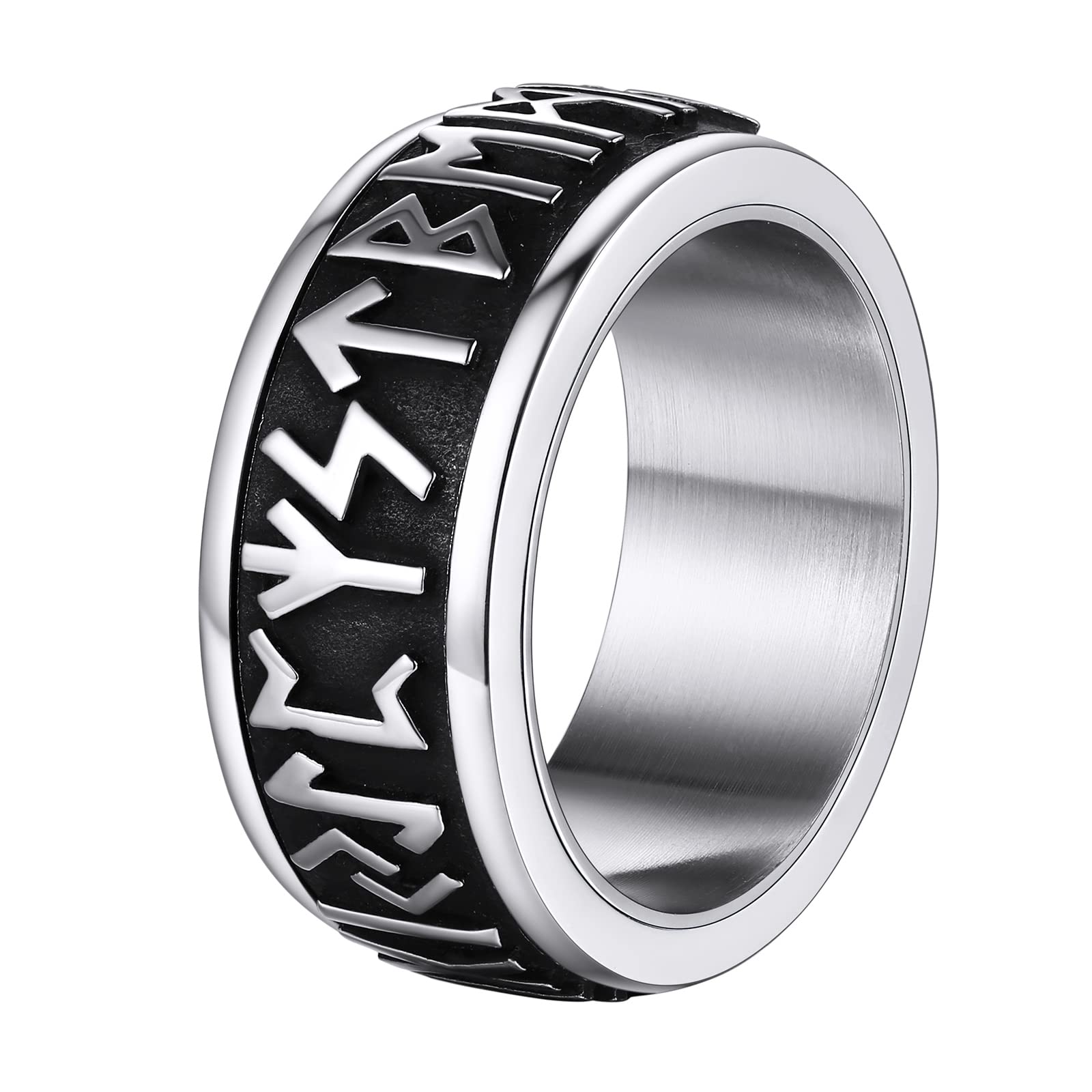 Supcare Men Women Fidget Ring,Nordic/Celtic/Moon Star Spinner Ring Jewelry Custom Name Ring Gifts for Christmas,Size 7-14 (with Jewelry Gift Box)