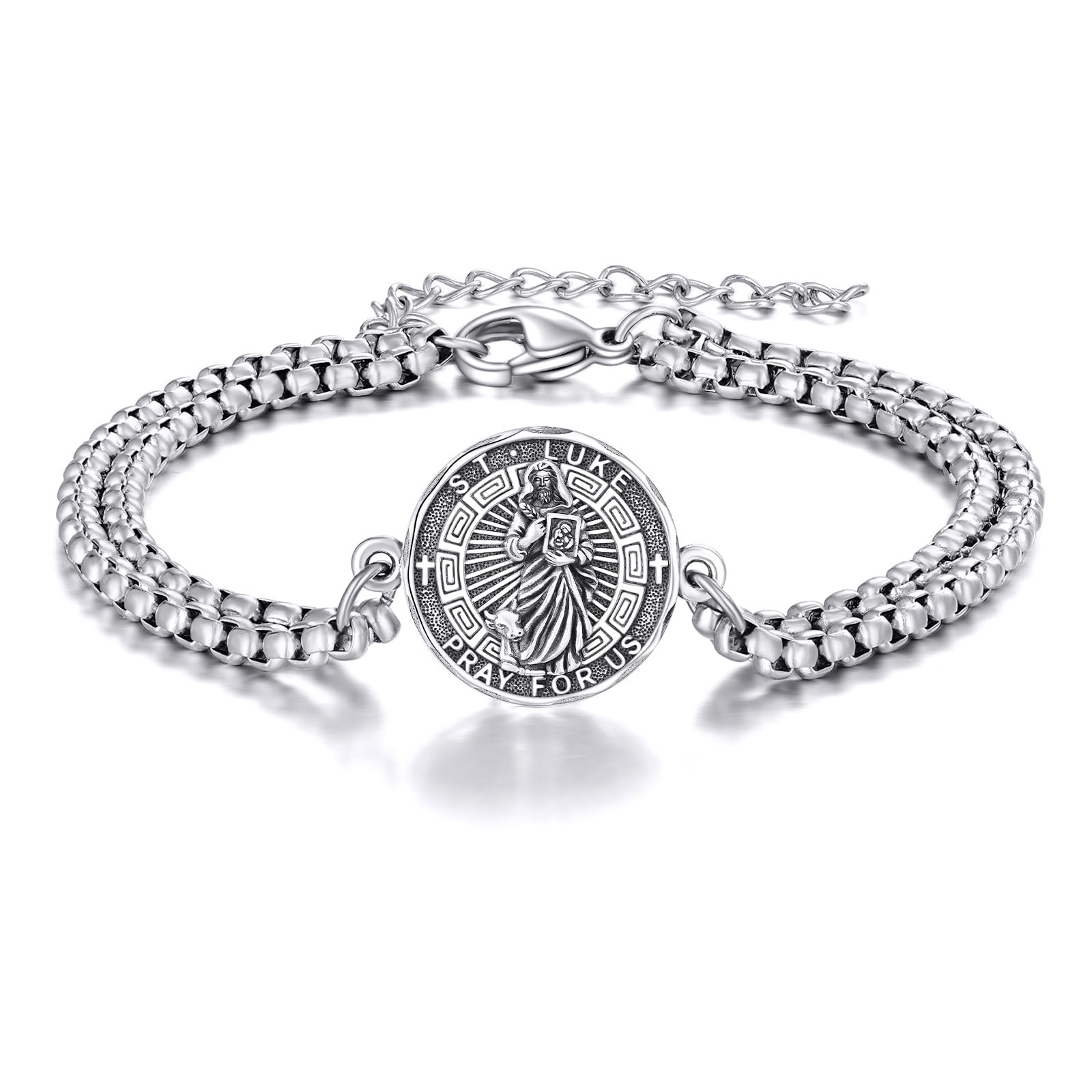 YFN Patron Saint Bracelet Sterling Silver Religious Protector Bracelet Jewelry Gift for Women Men
