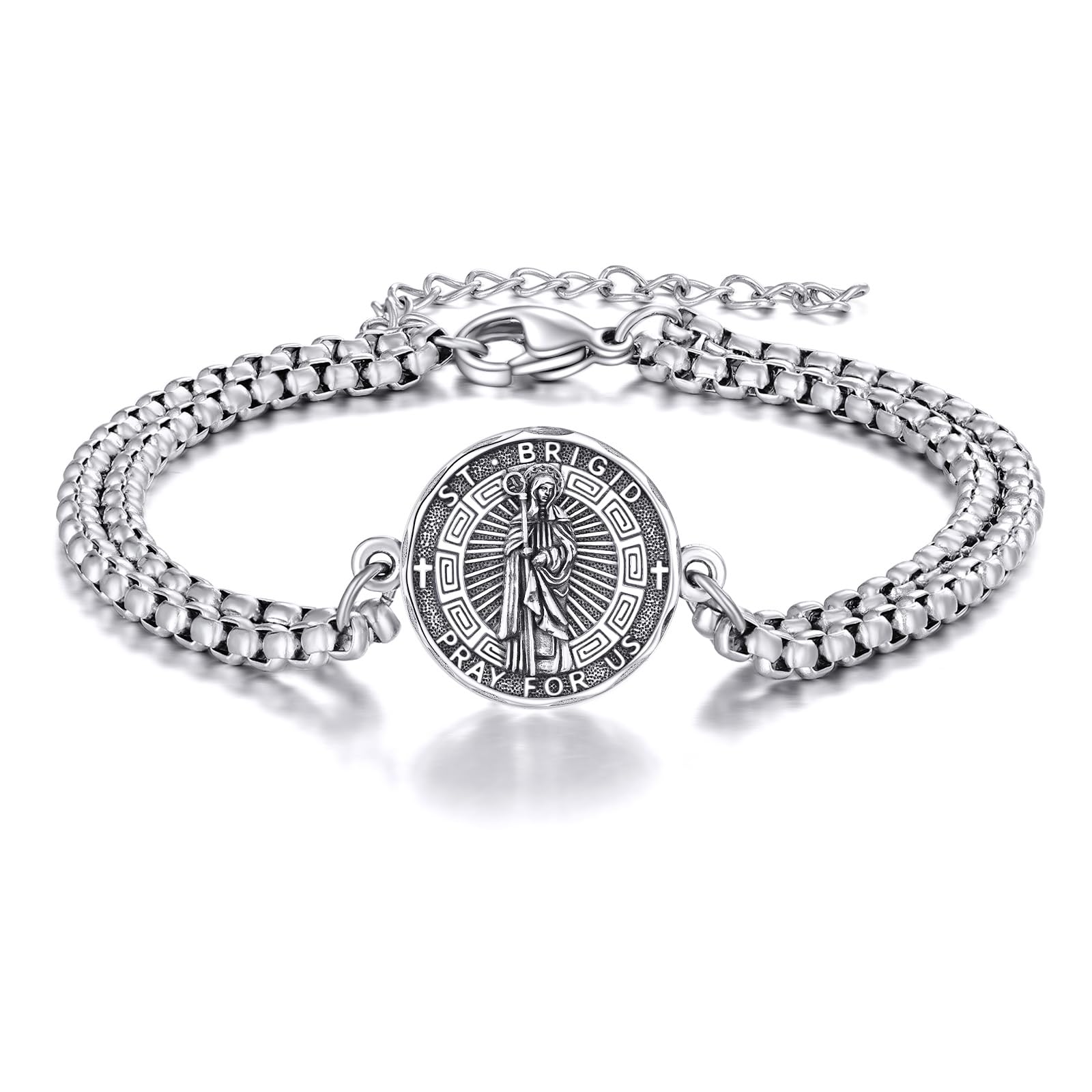 YFN Patron Saint Bracelet Sterling Silver Religious Protector Bracelet Jewelry Gift for Women Men