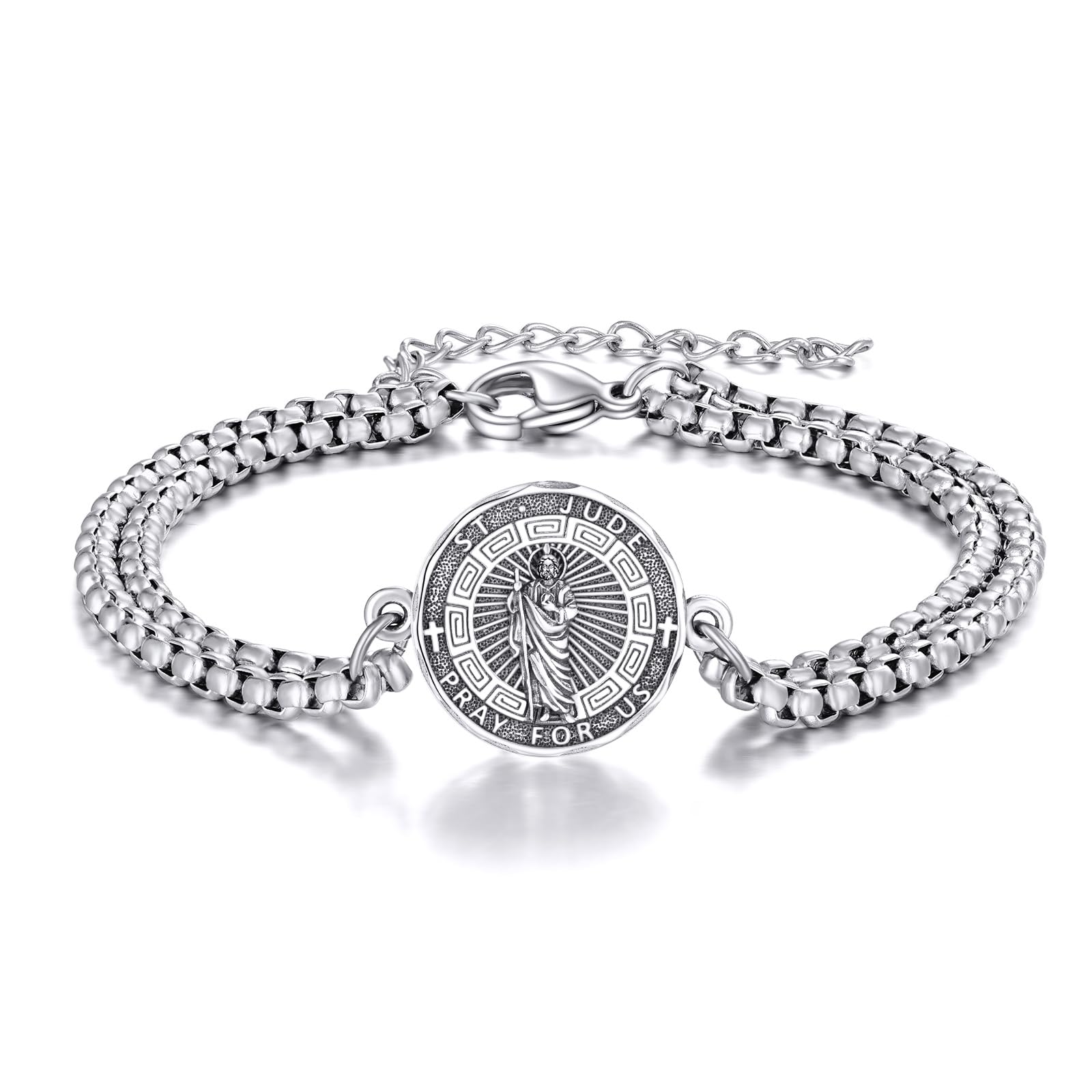 YFN Patron Saint Bracelet Sterling Silver Religious Protector Bracelet Jewelry Gift for Women Men
