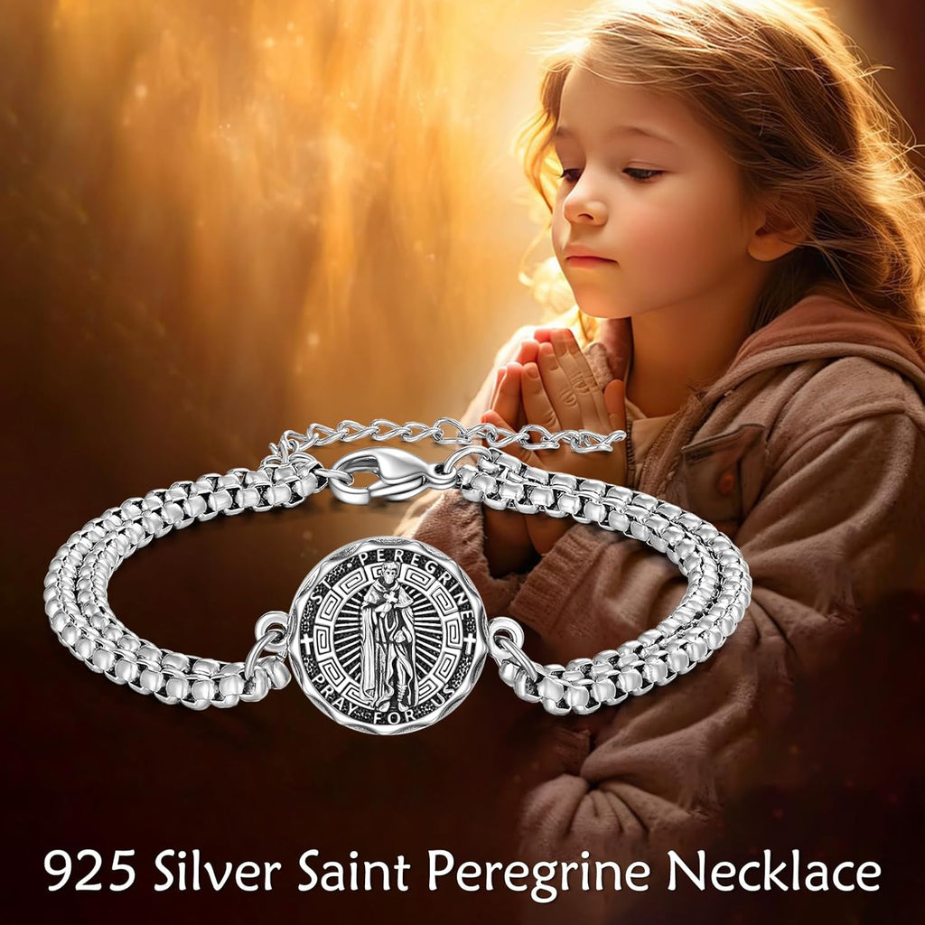 YFN Patron Saint Bracelet Sterling Silver Religious Protector Bracelet Jewelry Gift for Women Men