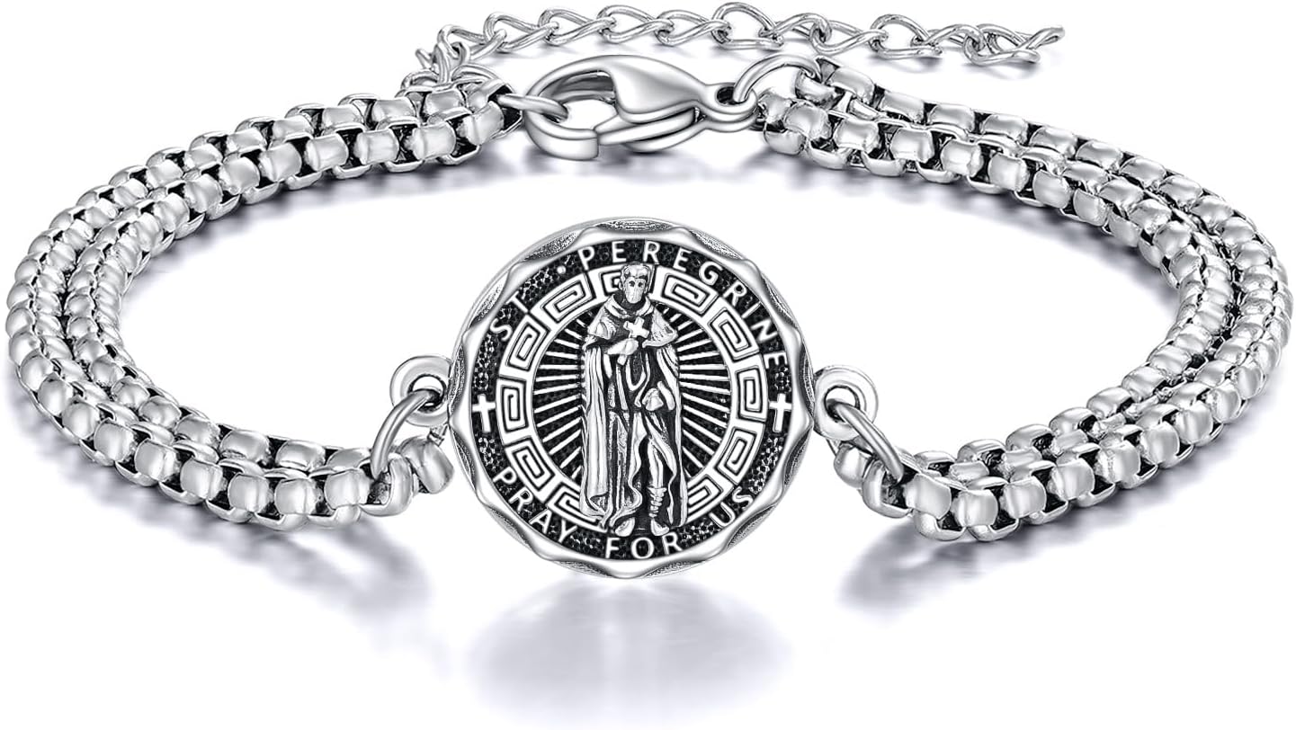 YFN Patron Saint Bracelet Sterling Silver Religious Protector Bracelet Jewelry Gift for Women Men