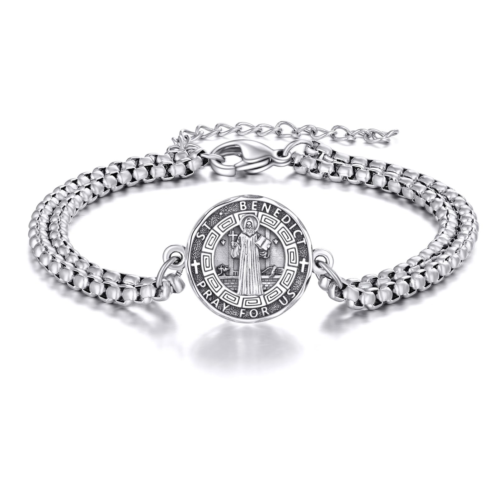 YFN Patron Saint Bracelet Sterling Silver Religious Protector Bracelet Jewelry Gift for Women Men
