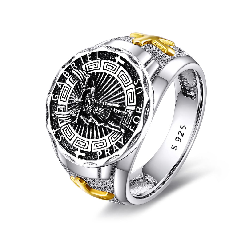 YFN Patron Saint Ring Sterling Silver Religious Protector Ring Jewelry Gifts for Women Men
