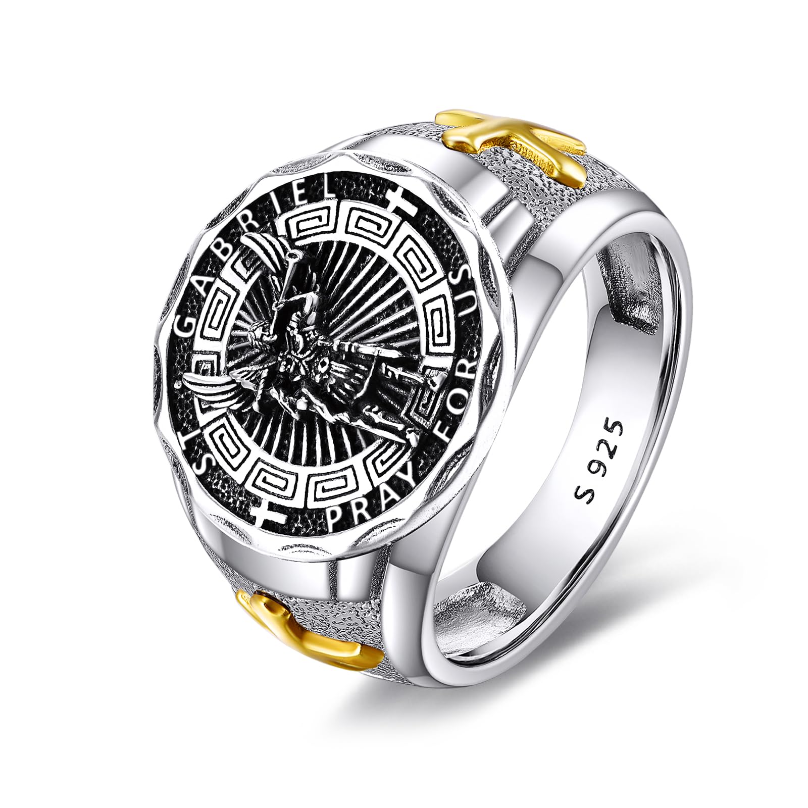 YFN Patron Saint Ring Sterling Silver Religious Protector Ring Jewelry Gifts for Women Men