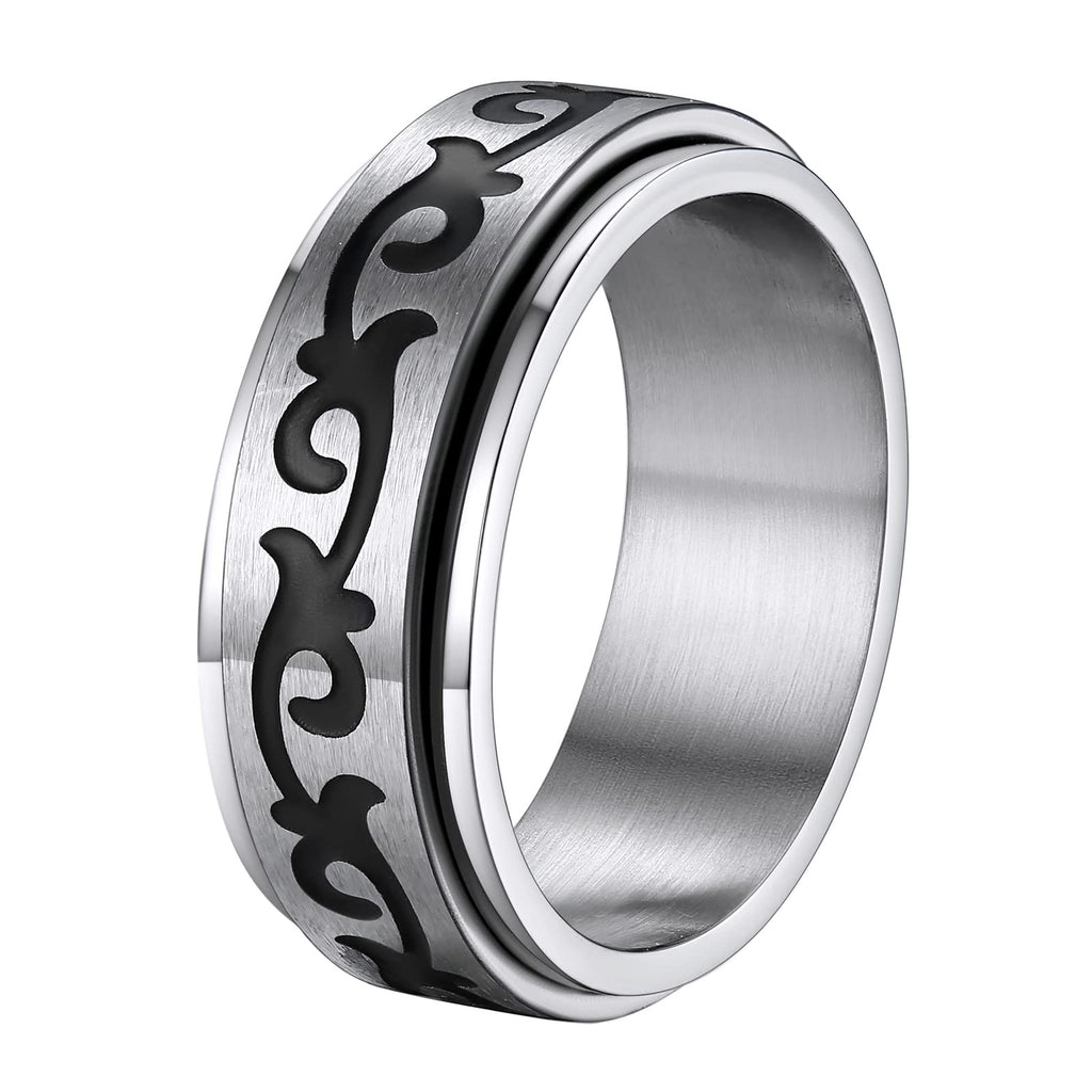 Supcare Men Women Fidget Ring,Nordic/Celtic/Moon Star Spinner Ring Jewelry Custom Name Ring Gifts for Christmas,Size 7-14 (with Jewelry Gift Box)